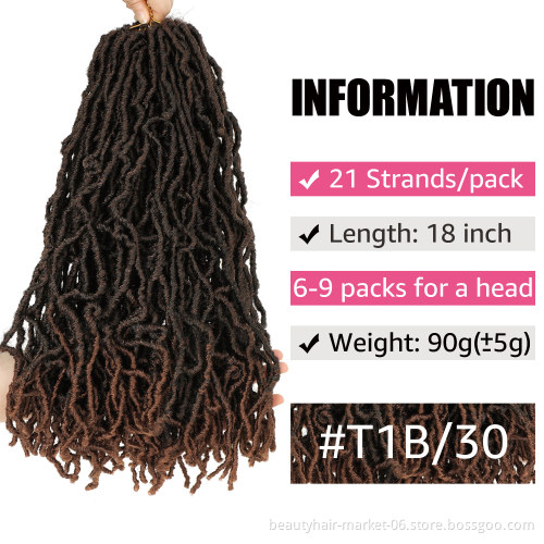 Cheap Wholesale 14/18/24/36 inch Synthetic Curly Pre Looped African Roots Faux Locs Hair ombre Crochet Braid Hair Extensions